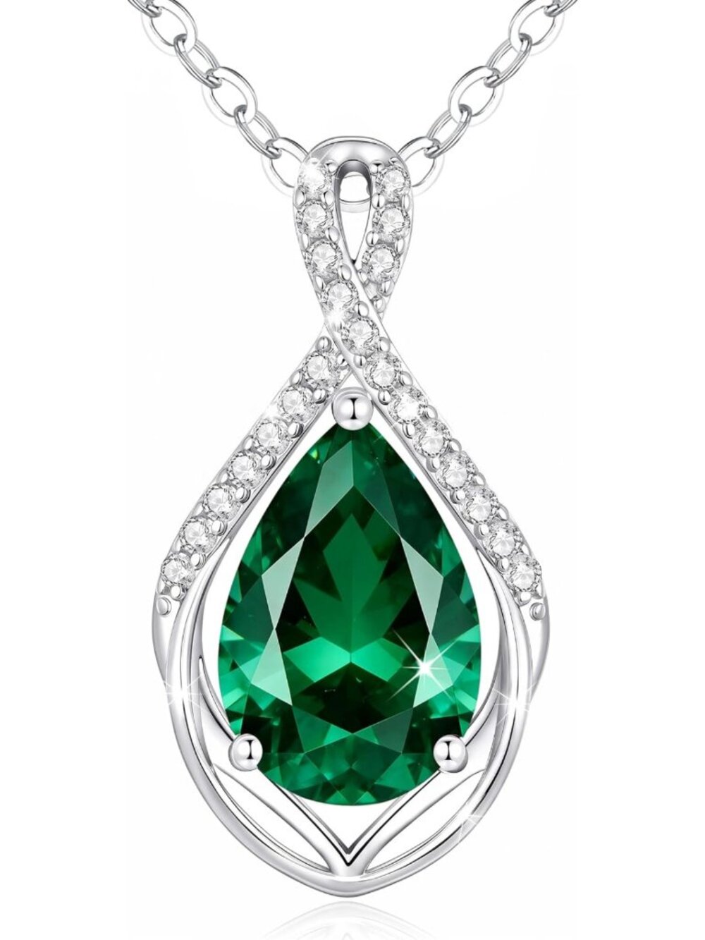 Adjustable Infinity Teardrop Birthstone Necklace - Perfect Gift for Women